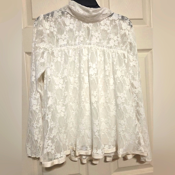 $395 NWT French See by Chloe Crystal White Lace Long Sleeve Top . Size 36 (US 5) - Picture 2 of 15